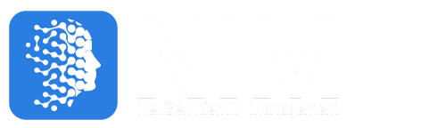 NIM logo blue icon white text left justified NIM logo blue icon white text left justified